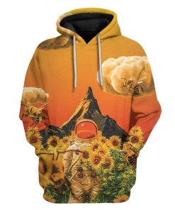 Gearhuman 3D Flower Astronaut Custom T-Shirts Hoodie Apparel GM17022 3D Custom Fleece Hoodies Hoodie S