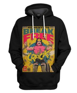 Gearhuman 3D Freddie Mercury Break Free Vintage Comic Book Covers Custom Hoodie Apparel GN21087 3D Custom Fleece Hoodies Hoodie S 