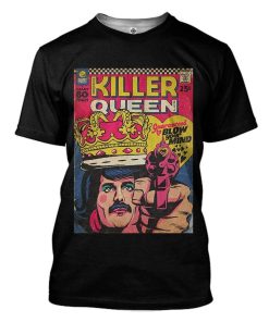 Gearhuman 3D Freddie Mercury Killer Queen Vintage Comic Book Covers Custom Tshirt Apparel GN21084 3D T-shirt T-Shirt S 