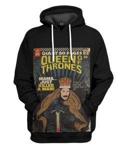 Gearhuman 3D Freddie Mercury Queen Of Thrones Vintage Comic Book Covers Custom Hoodie Apparel GN21088 3D Custom Fleece Hoodies Hoodie S 
