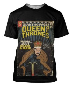 Gearhuman 3D Freddie Mercury Queen Of Thrones Vintage Comic Book Covers Custom Tshirt Apparel GN21088 3D T-shirt T-Shirt S 