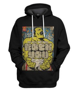 Gearhuman 3D Freddie Mercury We Will Rock You Vintage Comic Book Covers Custom Hoodie Apparel GN21083 3D Custom Fleece Hoodies Hoodie S 