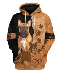 Gearhuman 3D French Bulldog Custom Tshirt Hoodie Apparel GV09122 3D Apparel Hoodie S 