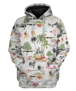 Gearhuman 3D French Bulldog Hawaii Beach Retro Custom Hoodie Apparel GV22063 3D Custom Fleece Hoodies Hoodie S 