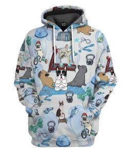 Gearhuman 3D French Bulldog Healthy And Balance Custom Hoodie Apparel GV14073 3D Custom Fleece Hoodies Hoodie S 