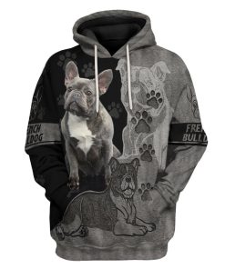 Gearhuman 3D French Bulldog Lovers Custom Tshirt Hoodie Apparel GV09125 3D Apparel Hoodie S 