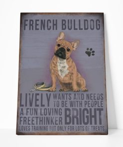 Gearhuman 3D French Bulldog Vintage Quotes Custom Canvas GW01039 Canvas 1 Piece Non Frame M