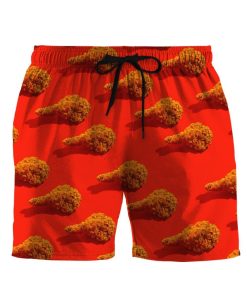 Gearhuman 3D Fried Chicken Shorts ZK0806214 Men Shorts Beach Shorts S 
