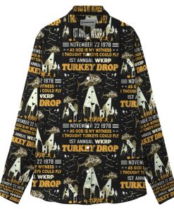 Gearhuman 3D Funny Thanksgiving WKRP Turkey I Thought Turkey Could Fly Custom Linen Shirt For Women GV05101 Linen Shirt Linen Shirt S 