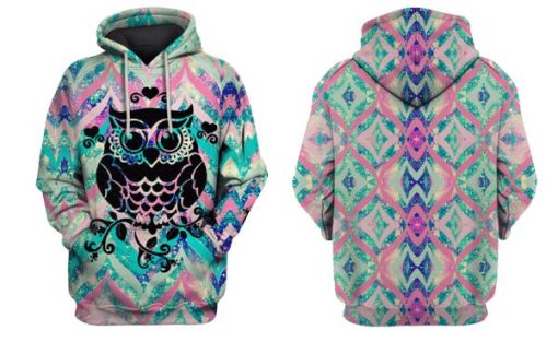 Gearhuman 3d Galaxy Owl Hoodies T-Shirt Apparel HP101106 3D Custom Fleece Hoodies
