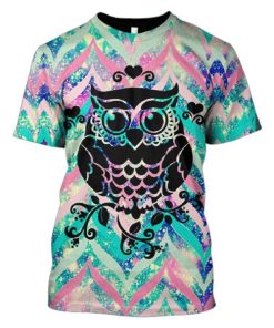 Gearhuman 3d Galaxy Owl Hoodies T-Shirt Apparel HP101106 3D Custom Fleece Hoodies T-Shirt S
