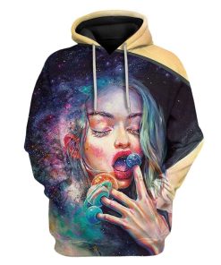Gearhuman 3D Galaxy Sweets Custom T-Shirts Hoodies Apparel GM18023 3D Custom Fleece Hoodies Hoodie S 