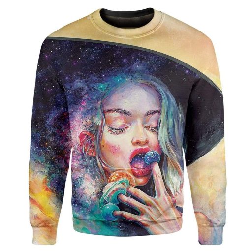 Gearhuman 3D Galaxy Sweets Custom T-Shirts Hoodies Apparel GM18023 3D Custom Fleece Hoodies Long Sleeve S