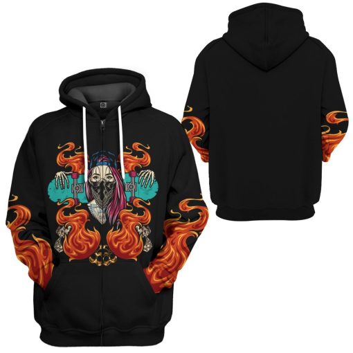 Gearhuman 3D Gangster Girl Skateboard Hoodie Apparel GQ23091 3D Apparel