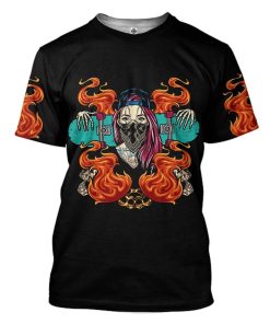 Gearhuman 3D Gangster Girl Skateboard Tshirt Apparel GQ23091 3D T-shirt T-Shirt S 