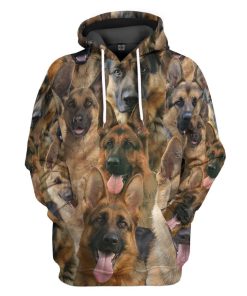 Gearhuman 3D German Shepherd Face Tshirt Hoodie Apparel GK010212 3D Apparel Hoodie S