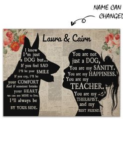 Gearhuman 3D German Shepherd My Best Friend Custom Name Canvas GW260141 Canvas 1 Piece Non Frame M