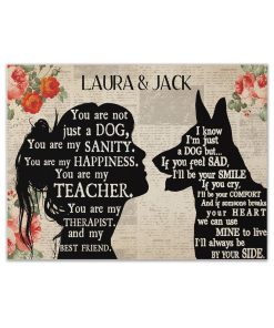 Gearhuman 3D German Shepherd My Best Friend Custom Name Canvas GW26018 Canvas 1 Piece Non Frame M