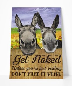 Gearhuman 3D Get Naked Donkey Canvas GB08038 Canvas 1 Piece Non Frame M