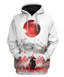 Gearhuman 3D Ghost Of Tsushima Blood Moon Custom Hoodie Apparel GS31072 3D Custom Fleece Hoodies Hoodie S 