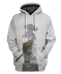 Gearhuman 3D Ghost Of Tsushima Silhouette Custom Hoodie Apparel GS28072 3D Custom Fleece Hoodies Hoodie S 