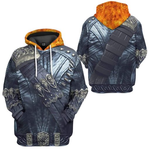 Gearhuman 3D Ghost Rider Costume Hoodie Apparel GN12086 3D Custom Fleece Hoodies