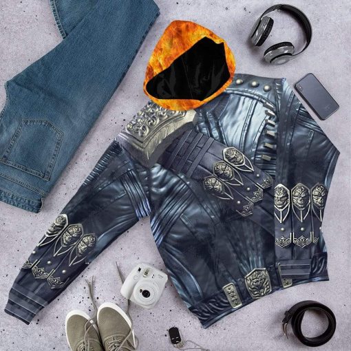 Gearhuman 3D Ghost Rider Costume Hoodie Apparel GN12086 3D Custom Fleece Hoodies