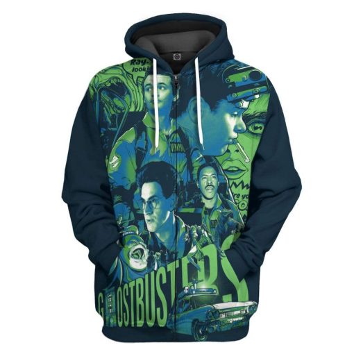 Gearhuman 3D Ghostbusters Custom Hoodie Apparel GW19083 3D Custom Fleece Hoodies Zip Hoodie S