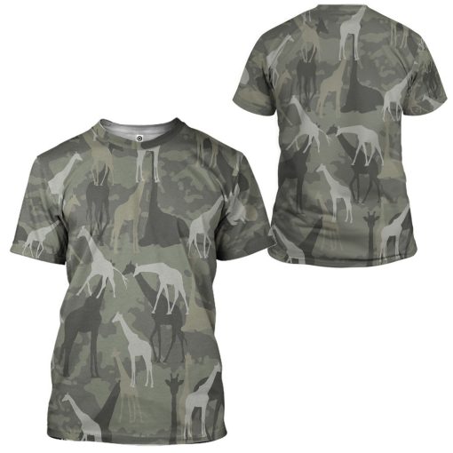 Gearhuman 3D Giraffe Camo Custom Tshirt Hoodie Apparel GV081210 3D Apparel
