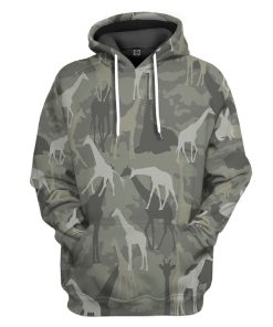 Gearhuman 3D Giraffe Camo Custom Tshirt Hoodie Apparel GV081210 3D Apparel Hoodie S 