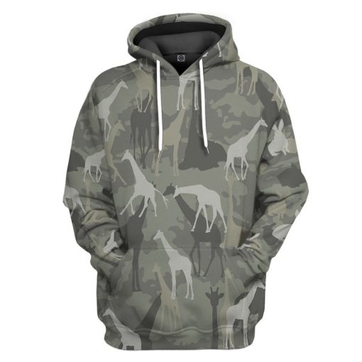 Gearhuman 3D Giraffe Camo Custom Tshirt Hoodie Apparel GV081210 3D Apparel Hoodie S