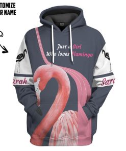 Gearhuman 3D Girl Loves Flamingo Custom Name Tshirt Hoodie Apparel GB09034 3D Apparel Hoodie S
