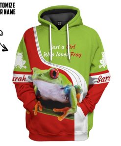 Gearhuman 3D Girl Loves Frog Custom Name Tshirt Hoodie Apparel GB09035 3D Apparel Hoodie S