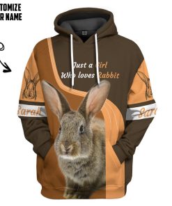 Gearhuman 3D Girl Loves Rabbit Custom Name Tshirt Hoodie Apparel GB09032 3D Apparel Hoodie S