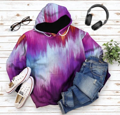 Gearhuman 3D Glitch Hoodie Apparel GQ17093 3D Custom Fleece Hoodies