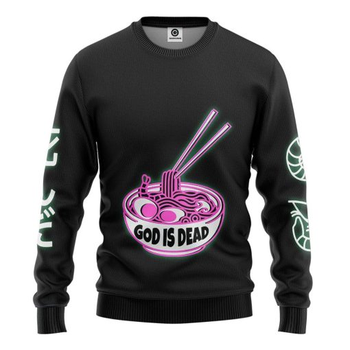 GearHuman 3D God is Dead Glow In The Dark Jumper Custom Shirt GR08123 3D Apparel Long Sleeve S