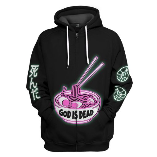 GearHuman 3D God is Dead Glow In The Dark Jumper Custom Shirt GR08123 3D Apparel Zip Hoodie S