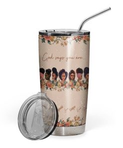 Gearhuman 3D God Says You Are Black Custom Name Design Vacuum Insulated Tumbler GV26097 Tumbler Short 20oz 