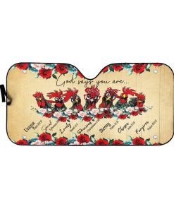 Gearhuman 3D God Says You Are Roosters Custom Car Auto Sunshade GV28092 Auto Sunshade 57''x27.5'' 