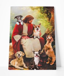 Gearhuman 3D God Surrounded By Dogs Custom Canvas GW0207218 Canvas 1 Piece Non Frame M