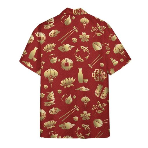 Gearhuman 3D Gold Asian Culture Hawaii Shirt ZK0406218 Hawai Shirt