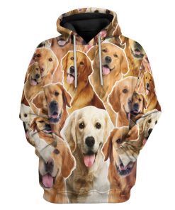 Gearhuman 3D Golden Retriever All Over Custom Hoodie Apparel GW18094 3D Apparel Hoodie S 