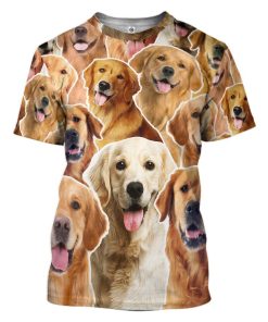 Gearhuman 3D Golden Retriever All Over Custom Tshirt Apparel GW18094 3D T-shirt T-Shirt S 