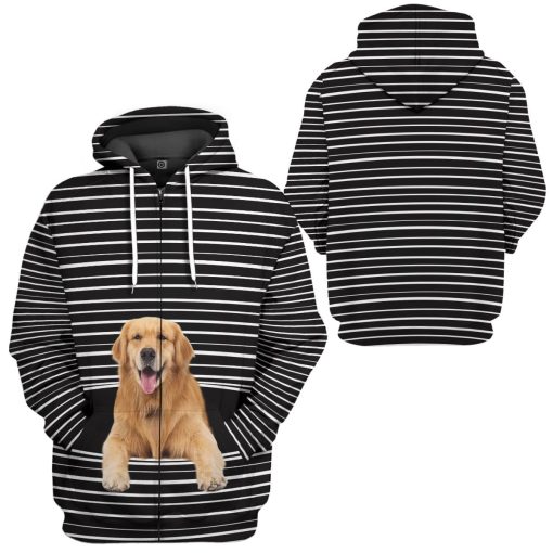 Gearhuman 3D Golden Retriever Custom Hoodie Apparel GV27073 3D Custom Fleece Hoodies