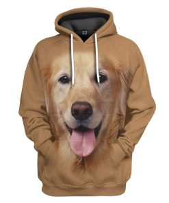 Gearhuman 3D Golden Retriever Custom Hoodie Apparel GW16063 3D Custom Fleece Hoodies Hoodie S 