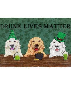Gearhuman 3D Golden Retriever Drunk Lives Matter Doormat GK260111 Doormat Doormat S(15,8''x23,6'')