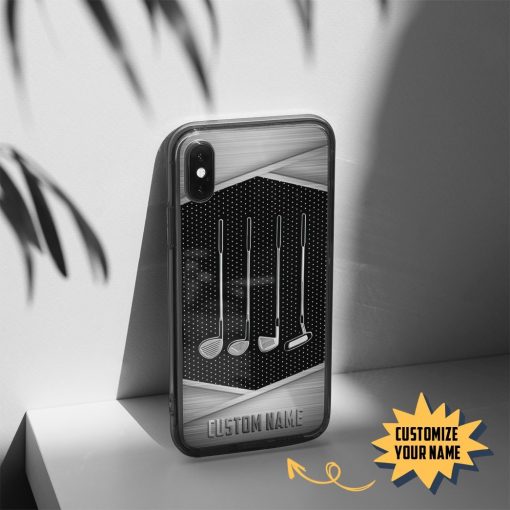 Gearhuman 3D Golf Silver Custom Name Phonecase GB30129 Glass Phone Case