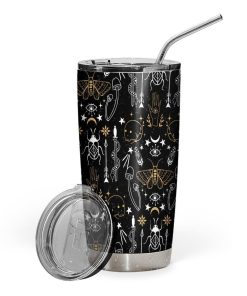 Gearhuman 3D Gothic Halloween Pattern Custom Design Vacuum Insulated Tumbler GC15093 Tumbler 20oz 