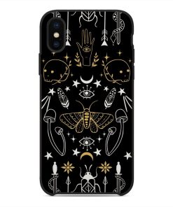 Gearhuman 3D Gothic Halloween Pattern Custom Phonecase GC15092 Glass Phone Case Iphone X 