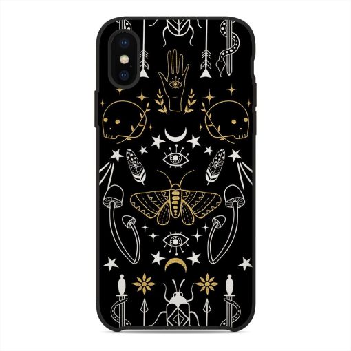 Gearhuman 3D Gothic Halloween Pattern Custom Phonecase GC15092 Glass Phone Case Iphone X